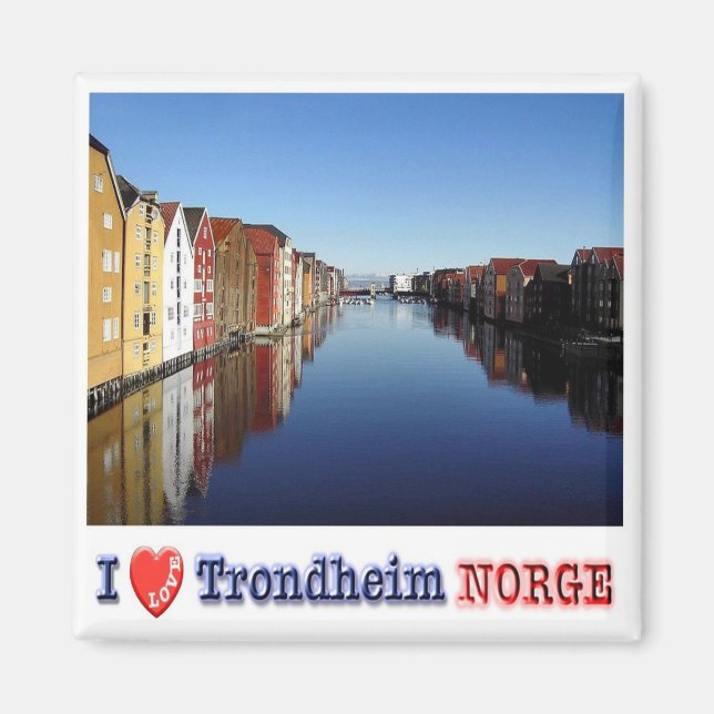 Imã zNO026 TRONDHEIM "I Love", Noruega, Europa, Fridge (Frente)