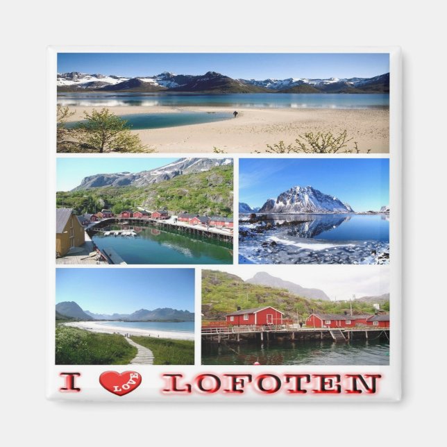 Imã zNO037 LOFOTEN "I Love", Noruega, Europa, Fridge (Frente)