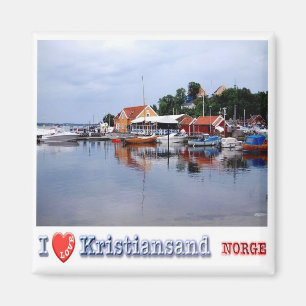 Imã zNO048 KRISTIANSAND "I Love", Noruega, Fridge- -