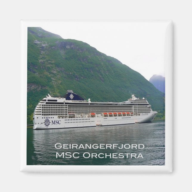 Imã zNO122 GEIRANGERFJORD, MSC Orchestra, Noruega, (Frente)