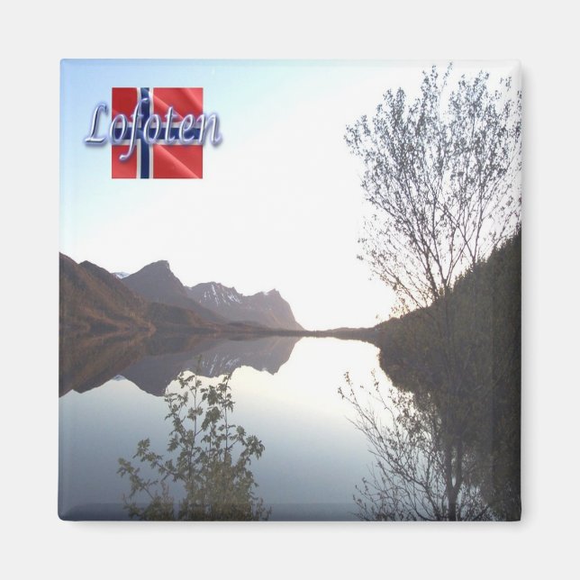 Imã zNO137 LOFOTEN panorama, Noruega, Fridge (Frente)