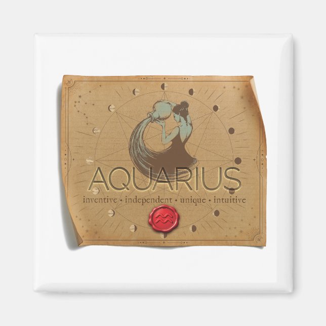 Imã ZODIAC - Aquarius - Magnet (Frente)
