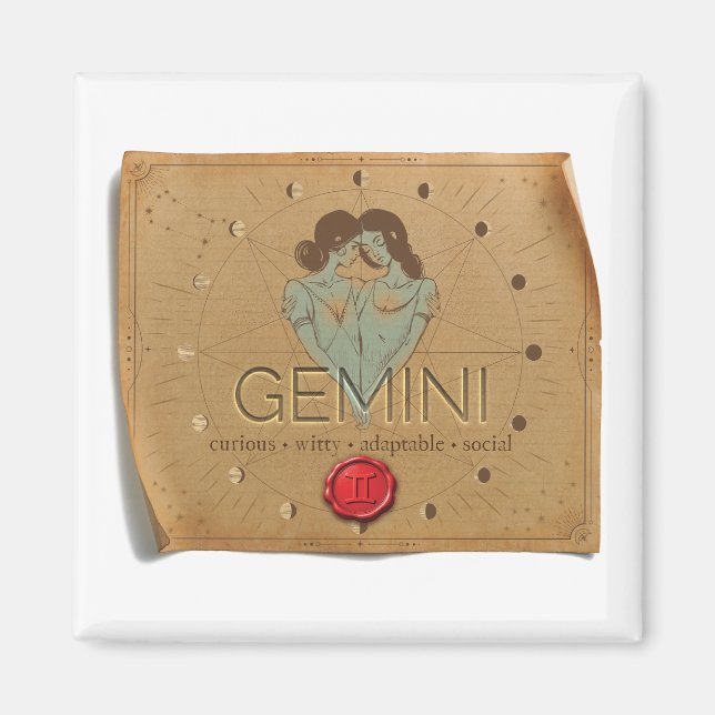 Imã ZODIAC - Gemini - Magnet (Frente)