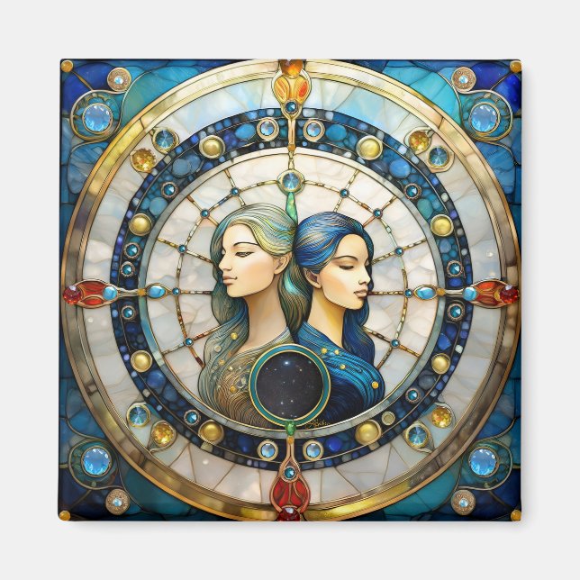 Imã Zodiac - Gemini Os Gêmeos (Frente)