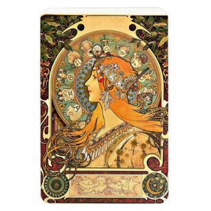 Ímã Zodiac, pintura de Art Nouveau por Alphonse Mucha