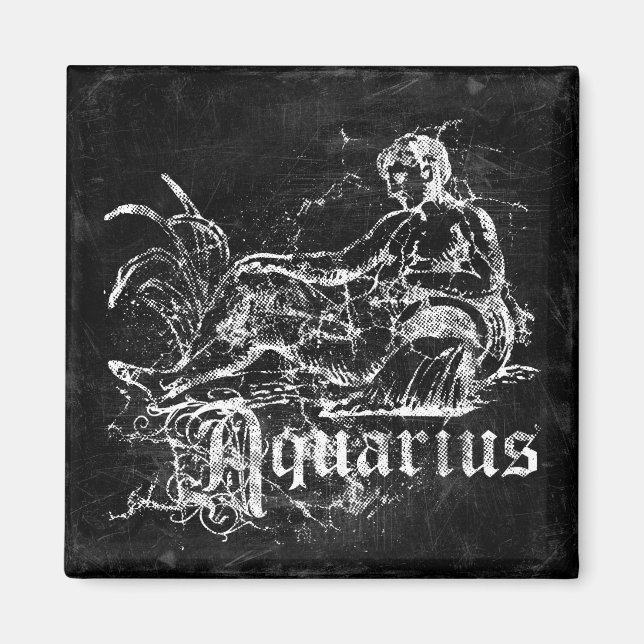 Imã Zodiac Vintage Aquarius (Frente)