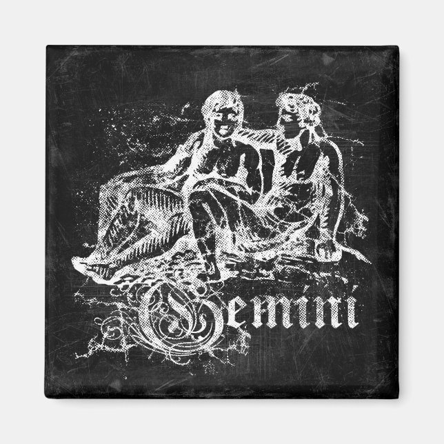 Imã Zodiac Vintage Gemini (Frente)