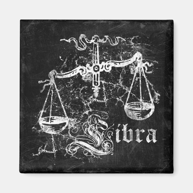 Imã Zodiac Vintage Libra (Frente)