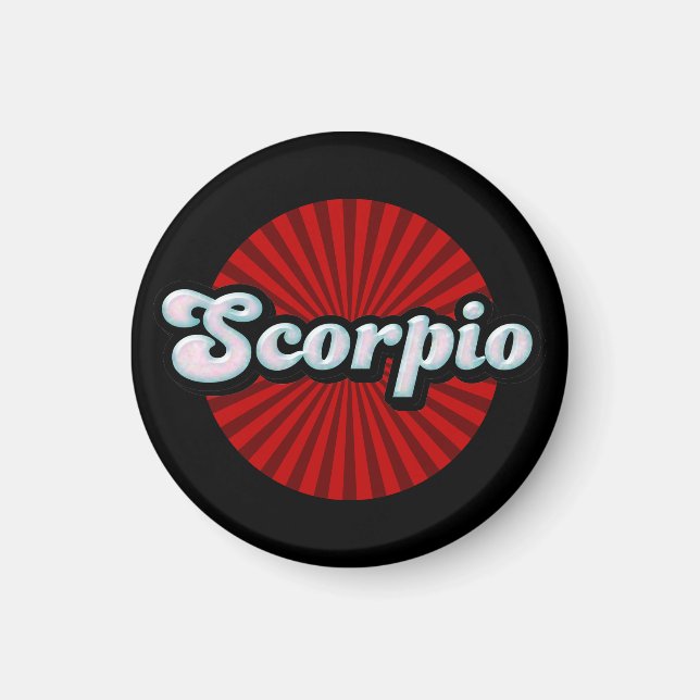Imã Zodíaco Retro Escorpião (Frente)