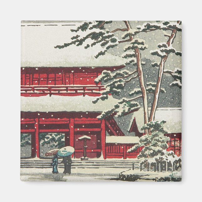 Imã Zojoji Temple Hasui Kawase shin hanga cenário arte (Frente)