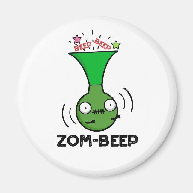 Imã Zom-beep Dia de as Bruxas engraçado Zombie Honker  (Frente)