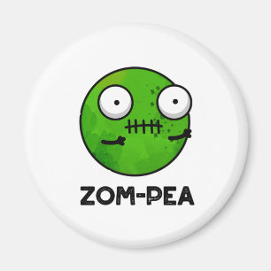 Imã Zom-pea Dia de as Bruxas engraçado Zombie Pea Pun