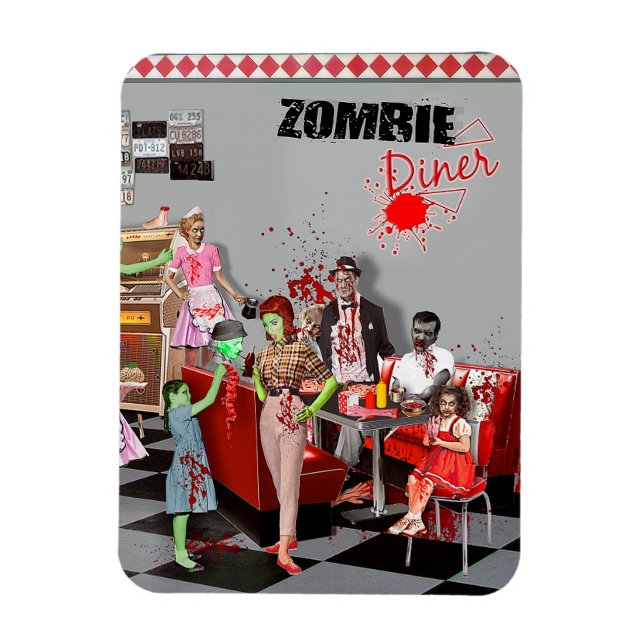 Ímã Zombie Diner (Vertical)
