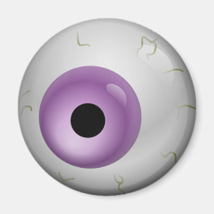Imã Zombie Eyeball Halloween Roxo