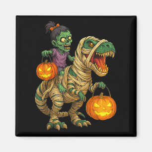 Imã Zombie Garota Andando Mamãe T Rex Halloween Crianç
