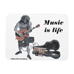 Ímã Zombie Guitar Músico Refrigerador de Vida Magnet
