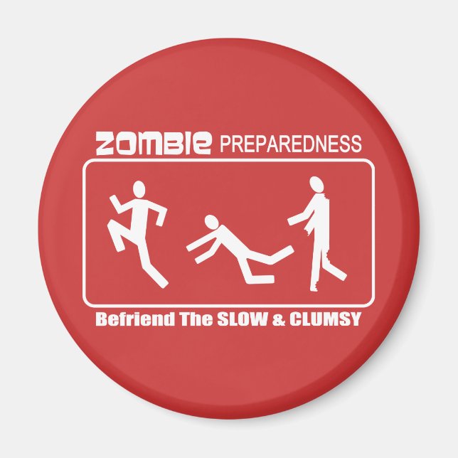 Imã Zombie Prepreparação Para Befriend Design BRANCO L (Frente)