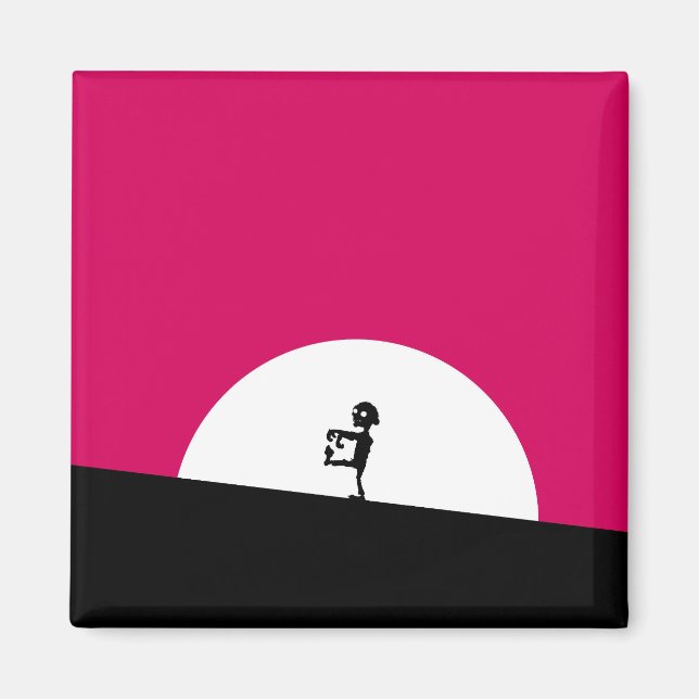 Imã Zombie Silhouette com Lua Cheia (Frente)