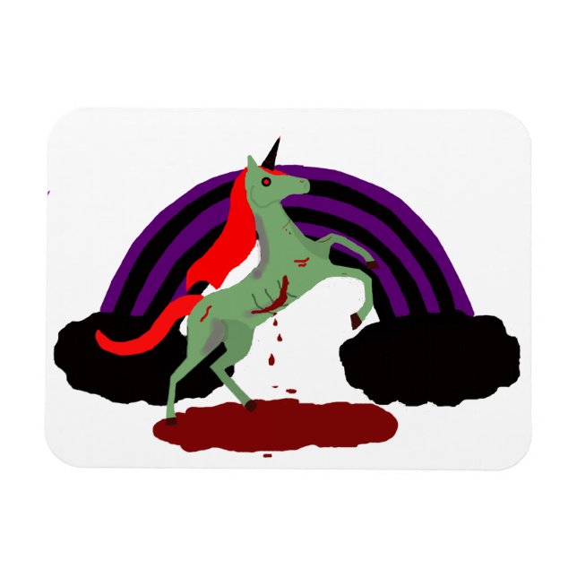 Ímã Zombie Unicorn (Horizontal)