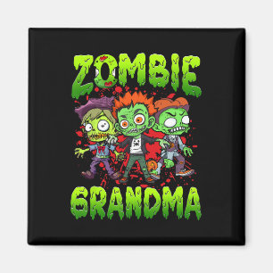 Imã Zombie Vovó Halloween Figurume Family Combinação