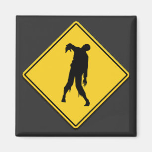 Imã Zombie Warning Halloween