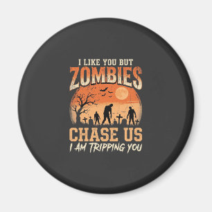 Imã Zombies Engraçados Desenho de Perseguição de Hallo