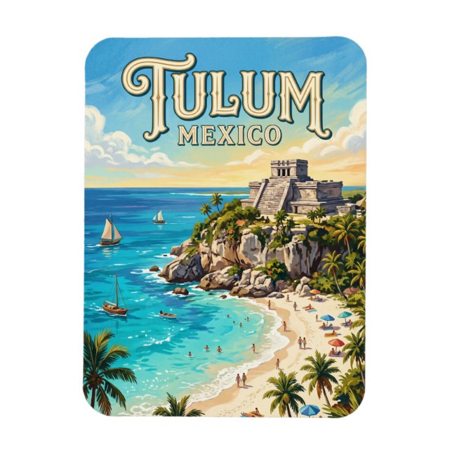 Ímã Zona Arqueológica de Tulum México (Vertical)
