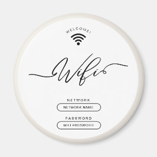 Imã Zona WiFi simples e minimalista branca