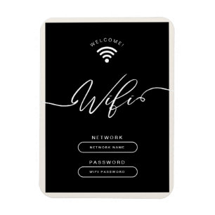 Ímã Zona Wifi Simples Preta e bege