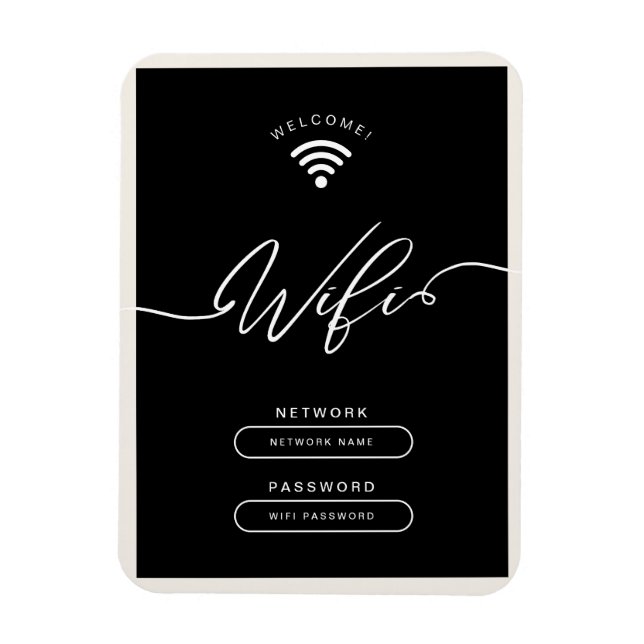 Ímã Zona Wifi Simples Preta e bege (Vertical)