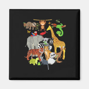 Imã Zoo Animais de Festa de aniversário Selvagem Zoo D