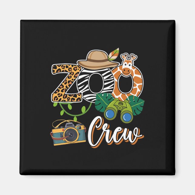 Imã Zoo Giraffe Crew Safari Animal Zoo Crianças Fie (Frente)