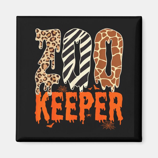 Imã Zookeeper Funny Halloween Costume Zoo Keeper Anima (Frente)