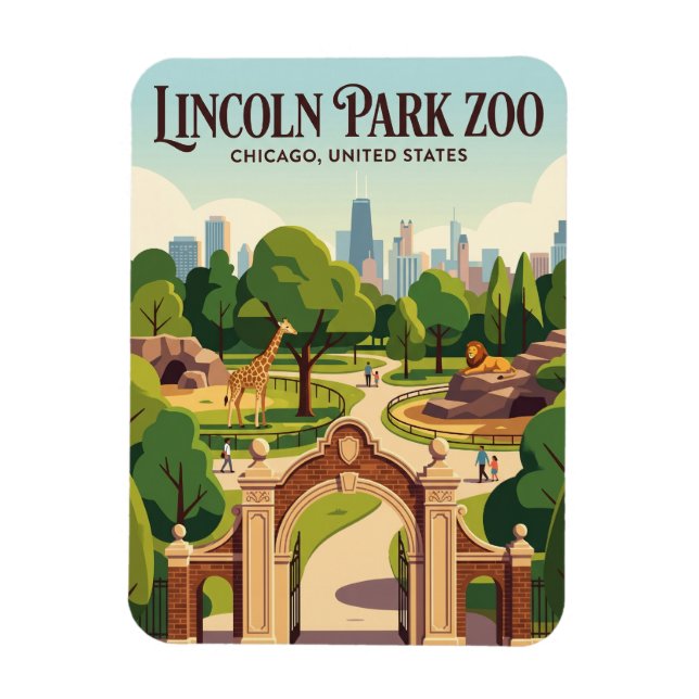 Ímã Zoológico Lincoln Park Illinois (Vertical)