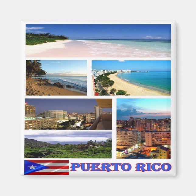 Imã zPR006 PUERTO RICO, Mosaico, Americano, Fridge (Frente)