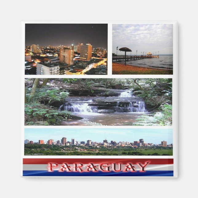 Imã zPY003 PARAGUAY, Mosaico, América, frigorífico (Frente)