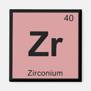 Imã Zr - Símbolo de Mesa Periódico de Química de Zi