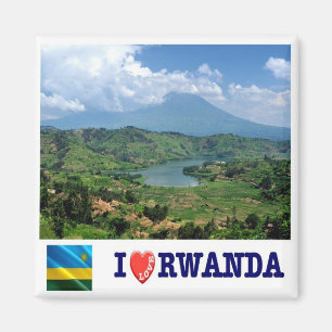 Imã zRW007 RWANDA, I Love, Virunga Mountain, Fridge