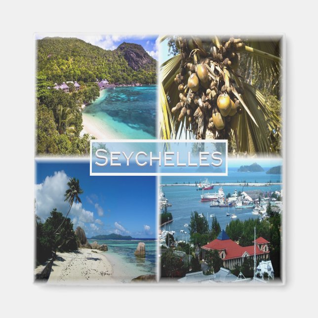 Imã ZSC025 SEYCHELLES, Mosaico, África, frigorífico (Frente)