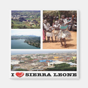 Imã zSL006 SIERRA LEONE, I Love, Mosaic, Africa, Fridg