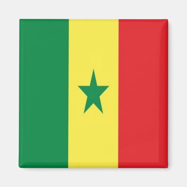 Imã zSN001 SENEGAL, Flag, Africa, Fridge (Frente)