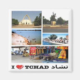 Imã zTD007 CHAD I Love, Mosaic, África, Fridge
