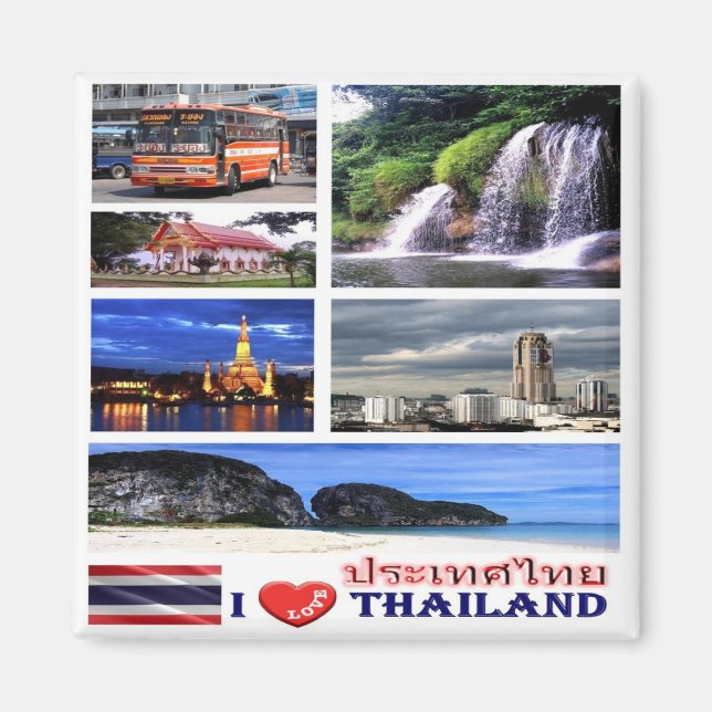 Imã zTH006 eu amo THAILAND potpourri, Ásia, Fridge (Frente)