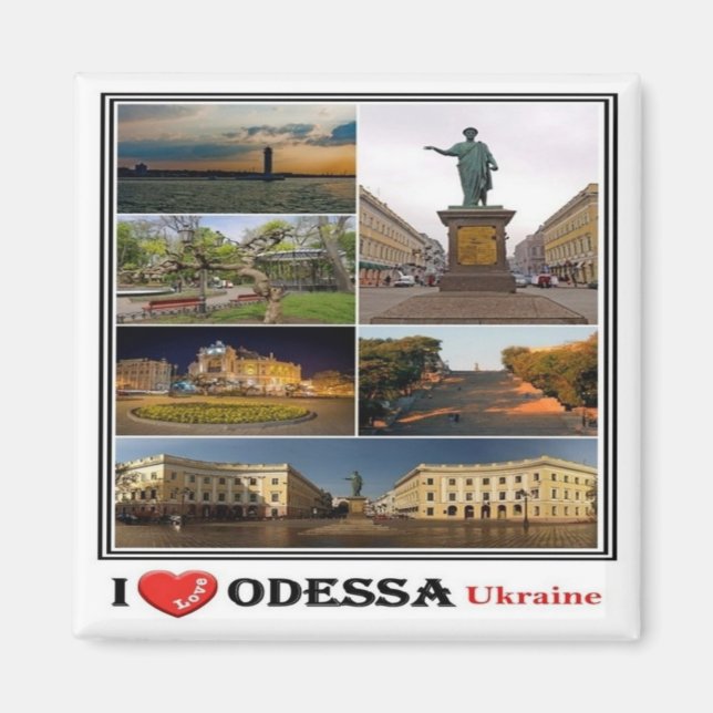 Imã zUA003 ODESSA I AMOR, Ucrânia, Europa, Mães de gel (Frente)