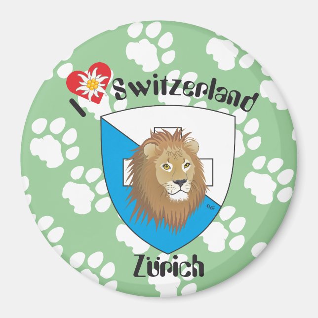 Imã Zürich Schweiz Suiça Magnet (Frente)