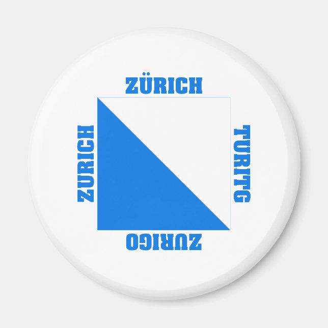 Imã Zurich Suiça Canton Flag (Frente)