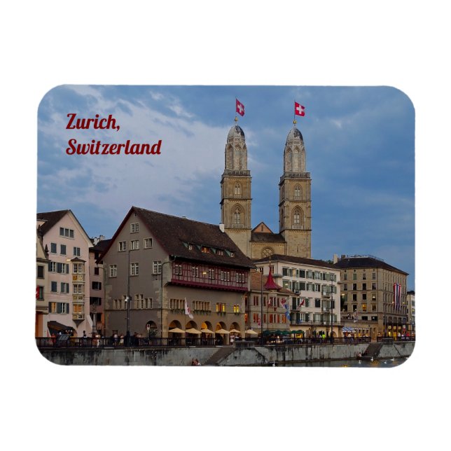 Ímã Zurich Switerland Grossmünster Magnet (Horizontal)