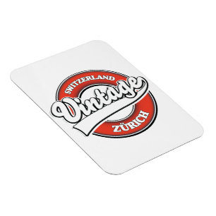 Ímã Zürich Switzerland vintage style logo