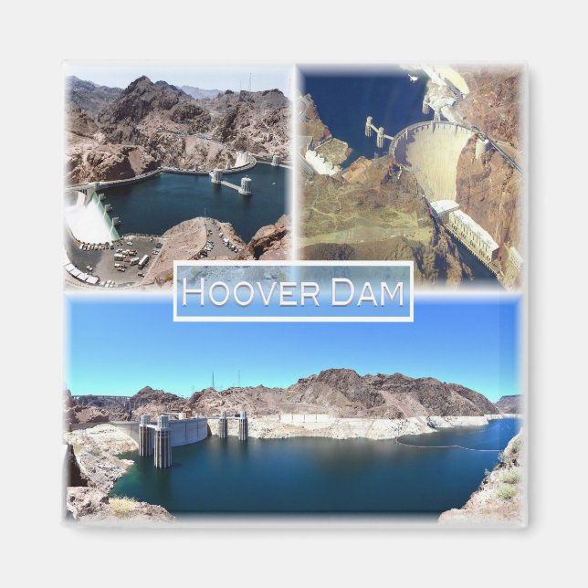 Imã zUS015 HOOVER DAM, Mosaico, Lake Meid, Fridge (Frente)