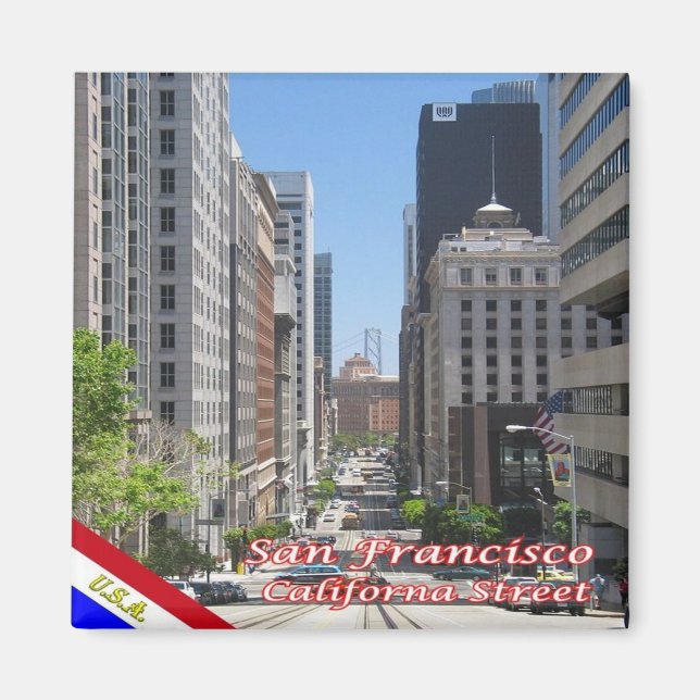 Imã zUS085 SAN FRANCISCO, California Street, Fridge (Frente)